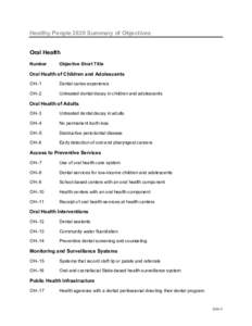 Dental caries / National Health and Nutrition Examination Survey / Dental sealant / Water fluoridation / Tooth / Dental public health / Dental amalgam controversy / Epidemiology of periodontal diseases / Health / Medicine / Dentistry