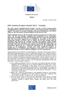 EUROPEAN COMMISSION  MEMO Brussels, 27 March[removed]ENP Country Progress Report 2013 – Georgia