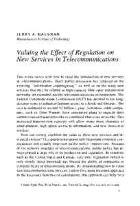 Valuing the Effect of Regulation on New Services in Telecommunications