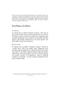 Scythians / Lysistrata / Scythia / Andocides / Prytaneis / 1st millennium BC / Classical Athens / Probolê / Ancient Greece / Ancient Greek law / Attic orators