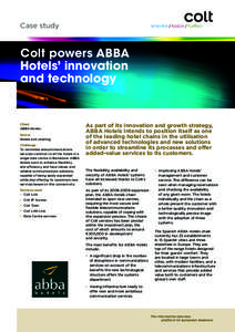 Case study  Colt powers ABBA Hotels’ innovation and technology