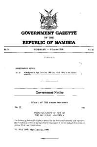 GOVERNMENT GAZETTE OF THE REPUBLIC OF NAMIBIA WINDHOEK