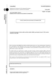 Unclassified  NEA/RWM[removed]Organisation de Coopération et de Développement Économiques Organisation for Economic Co-operation and Development