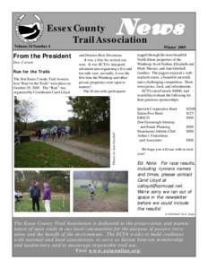 Ne w s  Essex County Trail Association Volume 24 Number 4 From the President