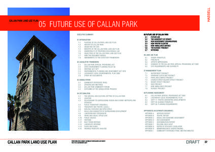 HASSELL  CALLAN PARK LAND USE PLAN 05 FUTURE USE OF CALLAN PARK EXECUTIVE SUMMARY