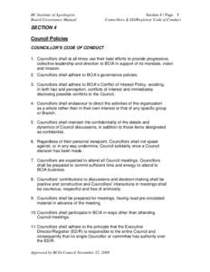 Councillor / Board of directors / Private law / Biofeedback Certification International Alliance / Business / Management / Professional agrologist