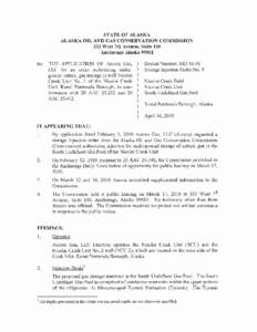 STATE OF ALASKA ALASKA OIL AND GAS CONSERVAnON COMMISSION 333 West 7th Avenue, Suite 100 Anchorage Alaska[removed]Re: