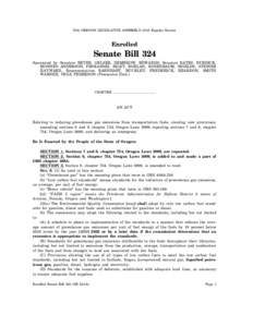 78th OREGON LEGISLATIVE ASSEMBLYRegular Session  Enrolled Senate Bill 324 Sponsored by Senators BEYER, GELSER, DEMBROW, EDWARDS; Senators BATES, BURDICK,
