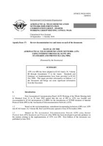 ATNICG WG/8-WP[removed]International Civil Aviation Organization AERONAUTICAL TELECOMMUNICATION NETWORK IMPLEMENTATION COORDINATION GROUP – EIGHTH