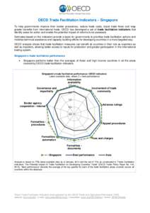 OECD Trade Facilitation Indicators – Singapore To help governments improve their border procedures, reduce trade costs, boost trade flows and reap greater benefits from international trade, OECD has developed a set of 