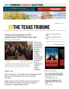 Register  Costs and Questions as TX Implements New Discovery Law by Terri Langford