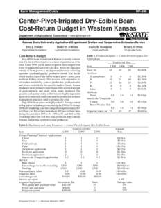 MF999 Center-Pivot-Irrigated Dry-Edible Bean Cost-Return Budget in Western Kansas