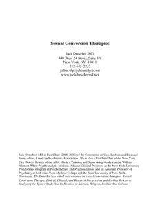 Sexual Conversion Therapies