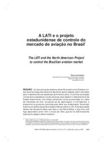 A LATI e o projeto estadunidense de controle do mercado de aviação no Brasil  A LATI e o projeto