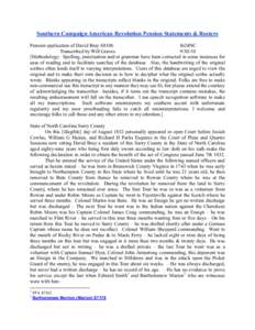 Southern Campaign American Revolution Pension Statements & Rosters Pension application of David Bray S8106 fn24NC Transcribed by Will Graves[removed]Methodology: Spelling, punctuation and/or grammar have been corrected 