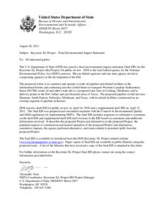 Microsoft Word - KXL_Cover Letter_08-19-11