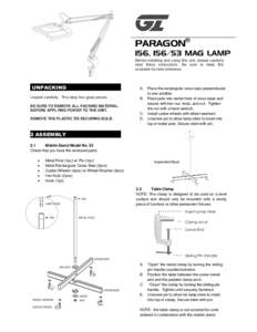 PARAGON®  156, [removed]MAG LAMP Before installing and using this unit, please carefully read these instructions. Be sure to keep this available for later reference.