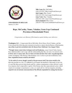 Nunes / United States Bureau of Reclamation / Devin Nunes / David Valadao