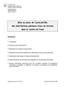 ETAT DE VAUD LABORATOIRE CANTONAL Contrôle des denrées alimentaires Ch. des Boveresses 155  CH-1066 Epalinges