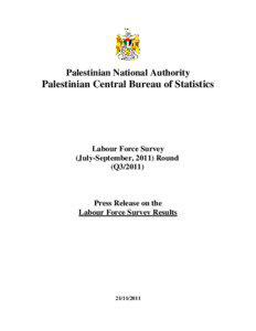 Palestinian National Authority  Palestinian Central Bureau of Statistics