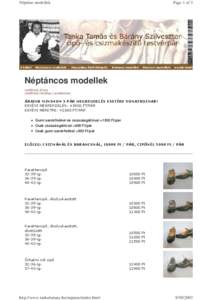 Néptánc modellek  Page 1 of 3 Néptáncos modellek Letölthető árlista