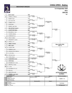 CHINA OPEN - Beijing MAIN DRAW SINGLES[removed]September 2004