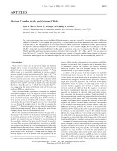 J. Phys. Chem. A 1999, 103, 10035 ARTICLES Electron Transfer to SF6 and Oriented CH3Br