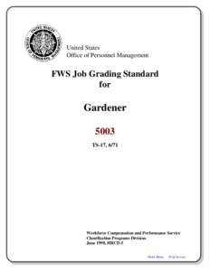 United States Office of Personnel Management FWS Job Grading Standard for