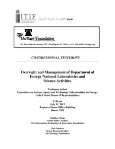 Congressional Testimony Template