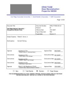 ORAU TEAM Dose Reconstruction Project for NIOSH Oak Ridge Associated Universities I Dade Moeller & Associates I MJW Corporation Page 1 of 29