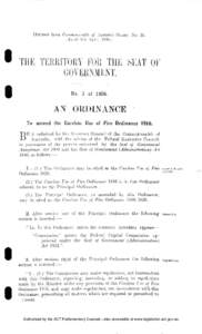[Extract from Commonwealth of Australia Gazette, No. 31, dated 8th April, 1926.j I THE TERRITORY EOR THE SEAT OK GOVERNMENT. No. 3 of 1926.