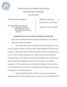 Microsoft Word - USA v.Alamoudi EDVA 03-1009M SA ICE Brett Gentrup Supplemental Declaration[removed]doc