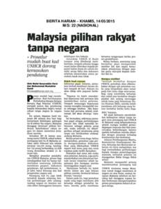 BERITA HARIAN – KHAMIS, M/S: 22 (NASIONAL) BERITA HARIAN – KHAMIS, M/S: 22 (NASIONAL)