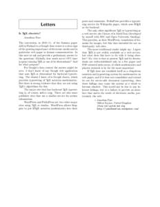 Letters Is TEX obsolete? Jonathan Fine The conversion, in 2010–11, of the Summa paper mill in Finland to a Google data center is a clear sign of the growing importance of electronic media and in