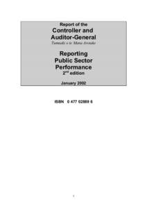 Reporting Public Sector Performance 2nd edition