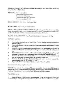 Minutes of a regular City Council meeting held on January[removed]at 1 30 p m in the City of Apopka Council Chambers PRESENT