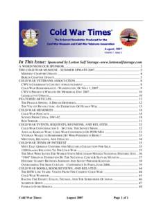 Cold War Museum / Allied occupation of Germany / Eastern Bloc / Berlin Blockade / Gail Halvorsen / Berlin / Raisin Bombers / Cold War / History by period / Humanities