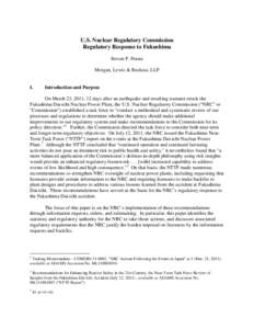 Energy / Nuclear physics / Nuclear Regulatory Commission / Rockville /  Maryland / Office of Nuclear Reactor Regulation / Nuclear safety in the United States / Fukushima Daiichi Nuclear Power Plant / Nuclear energy in the United States / Nuclear safety / Nuclear technology