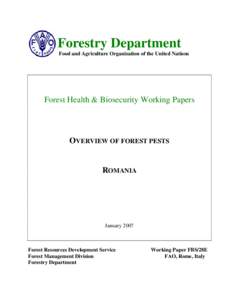 Forestry Department  Food and Agriculture Organization of the United Nations Forest Health & Biosecurity Working Papers