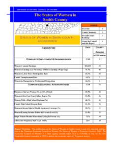 T E NNES SE E E CO N OMI C C OU NCIL O N WO M E N Smith Cou n yt The Status of Women in Smith County INSIDE