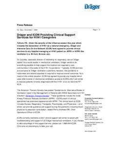 Microsoft Word - 69us_DMI_ICON_H1N1 Clinical Phone Support Coverage Press Release.doc