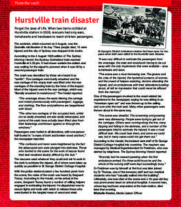 Railway accidents in New South Wales / Transport in Australia / CityRail / Australia / Granville rail disaster / Hurstville /  New South Wales / Railway accidents in Queensland / Railway accidents in Victoria / States and territories of Australia / New South Wales / Rail transport in New South Wales