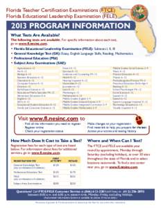 FTCE/FELE 2013 Program Information Flyer