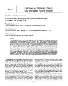 Section I  Evidenceof climatic change and projectedfuture change  Oceanogr., 41(5), 1996, 