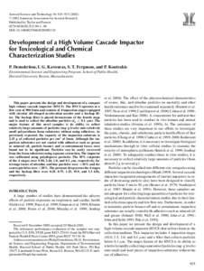 Aerosol Science and Technology 36: 925– [removed]c 2002 American Association for Aerosol Research ° Published by Taylor and Francis[removed]=02=$12.00 C .00 DOI: [removed][removed]