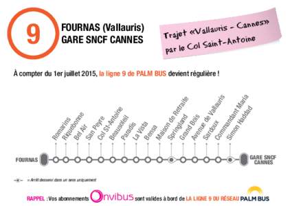 9  FOURNAS (Vallauris) GARE SNCF CANNES  nes»