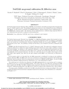 NuSTAR on-ground calibration II: Eﬀective area Nicolai F. Brejnholta , Finn E. Christensena , Niels J. Westergaarda , Charles J. Haileyb , Jason E. Koglinc , William W. Craigd a DTU  Space, Technical University of Denm