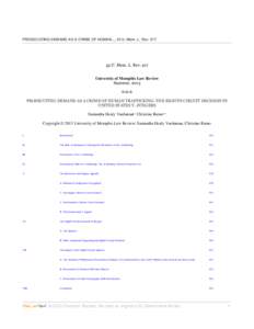 PROSECUTING DEMAND AS A CRIME OF HUMAN..., 43 U. Mem. L. Rev[removed]U. Mem. L. Rev. 917 University of Memphis Law Review Summer, 2013 Article