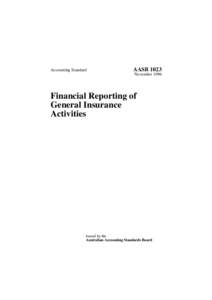 Accounting Standard  AASB 1023 November[removed]Financial Reporting of