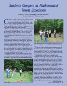 Students Compete at Mathematical Forest Expedition By Roger C. Vines, Coosa County Extension Coordinator, Alabama Cooperative Extension System  C